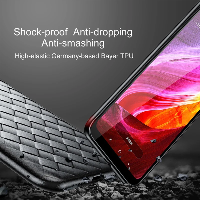 Ультратонкий кожаный чехол с текстурой для Xiaomi Redmi Note 7 6 5 Pro матовый мягкий