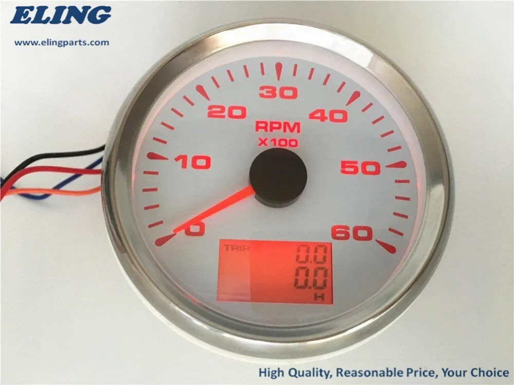 Водонепроницаемый Тахометр для лодки Морской ЖК дисплей 6000 об/мин 85 мм 12 В/24 В С 8