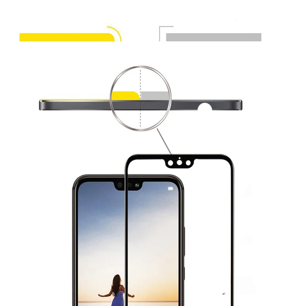 Прозрачная мягкая задняя крышка из ТПУ для Huawei P20 / Pro 9H 0 3 мм полное покрытие