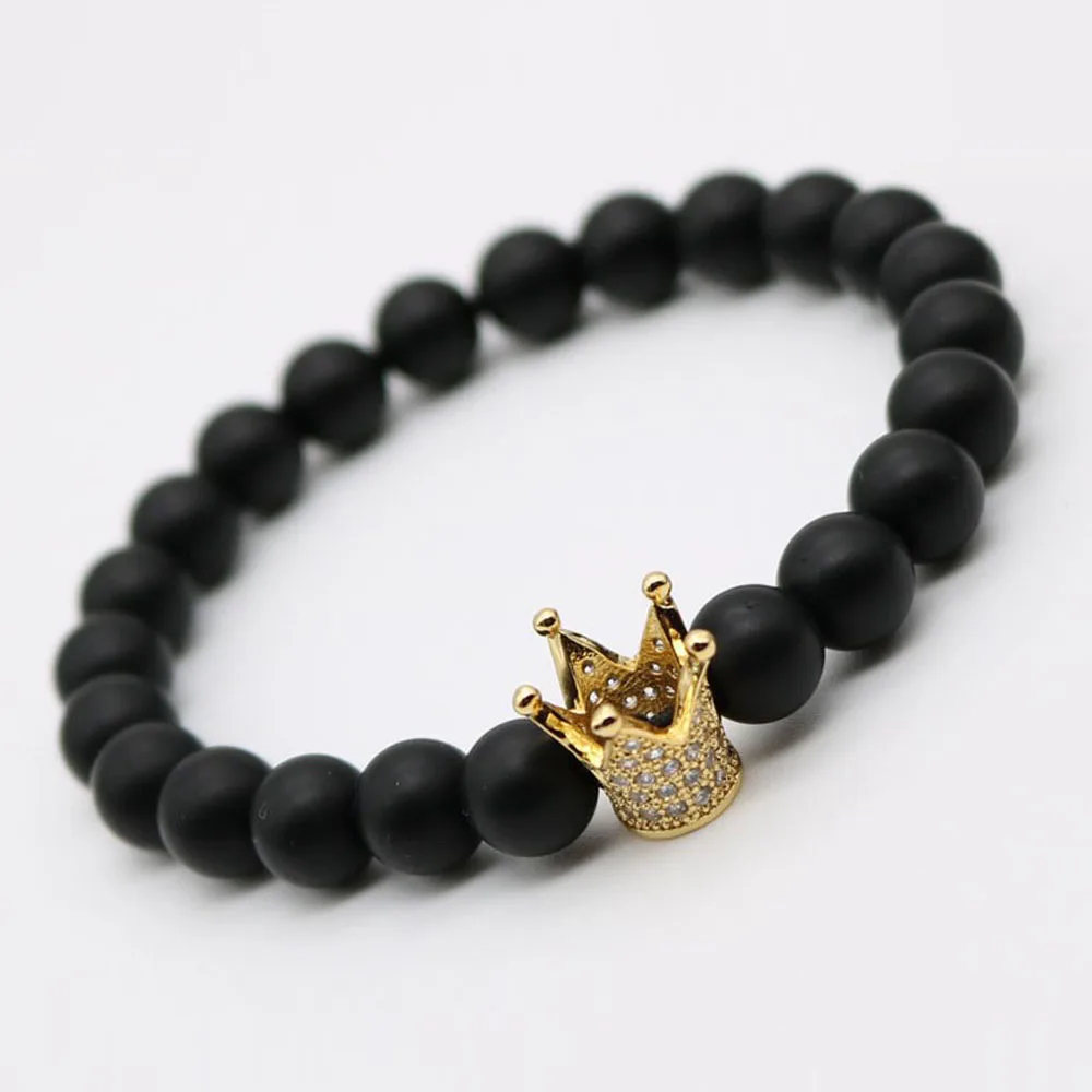 (10 шт./лот) мужской браслет из нержавеющей стали с микро-закрепкой CZ короной Анил