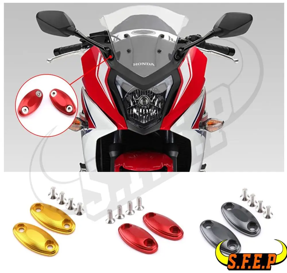 

Motorcycle Accessories CNC Rear Mirror Hole Cap Cover Fit For Honda CBR650F 2014-2015-2016-2017-2018