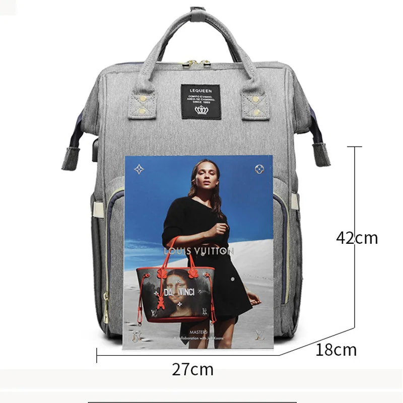 Детская сумка рюкзак для подгузников мам большая емкость многофункциональная