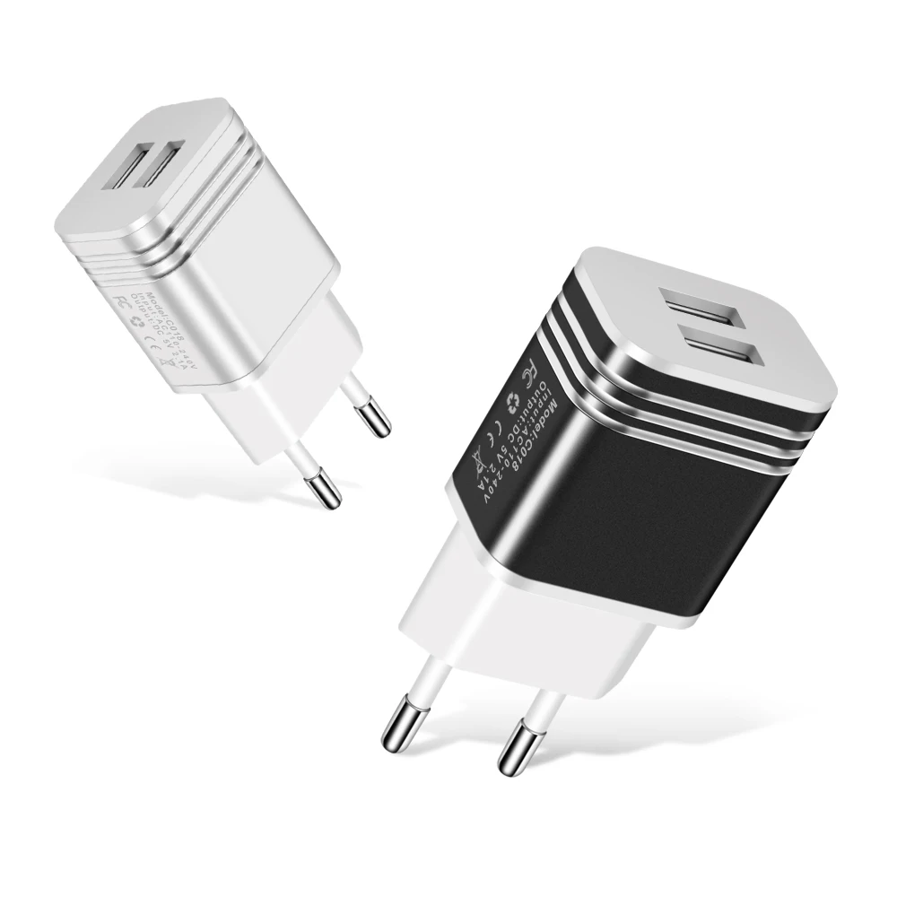 5V 2.1A Путешествия адаптер зарядного устройства с двойным USB настенный Портативный ЕС Подключите мобильный телефон Зарядное устройство для мобильного телефона для iPhone x 7 8 samsung s8 s8plus Xiaomi