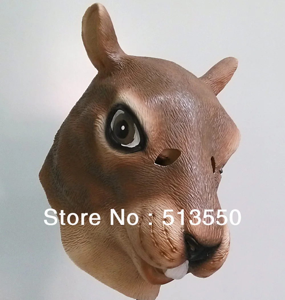 Белка резиновая маска с латексом полный Размеры Хэллоуин один размер подходит