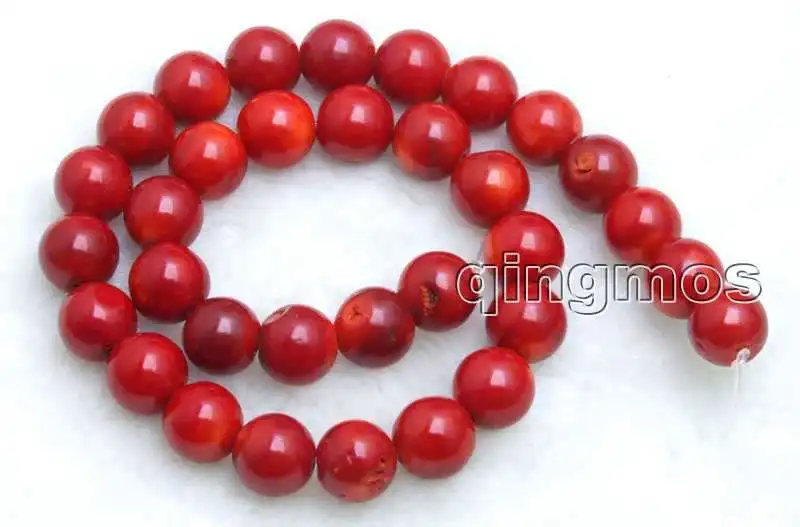 

Big 12-13mm round High quality Red natural Coral loose beads strand 15"-los639 wholesale/retail Free shipping