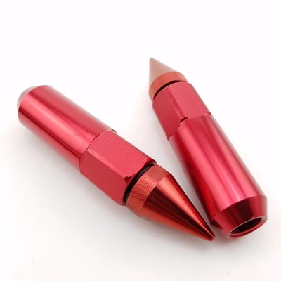 Red Тюнинг Monster 20 шт M12X1.5/1,25 алюминий 60 мм Расширенный тюнер колеса ДИСКИ гайки с шипами наконечник копья с логотипом - Название цвета: Red
