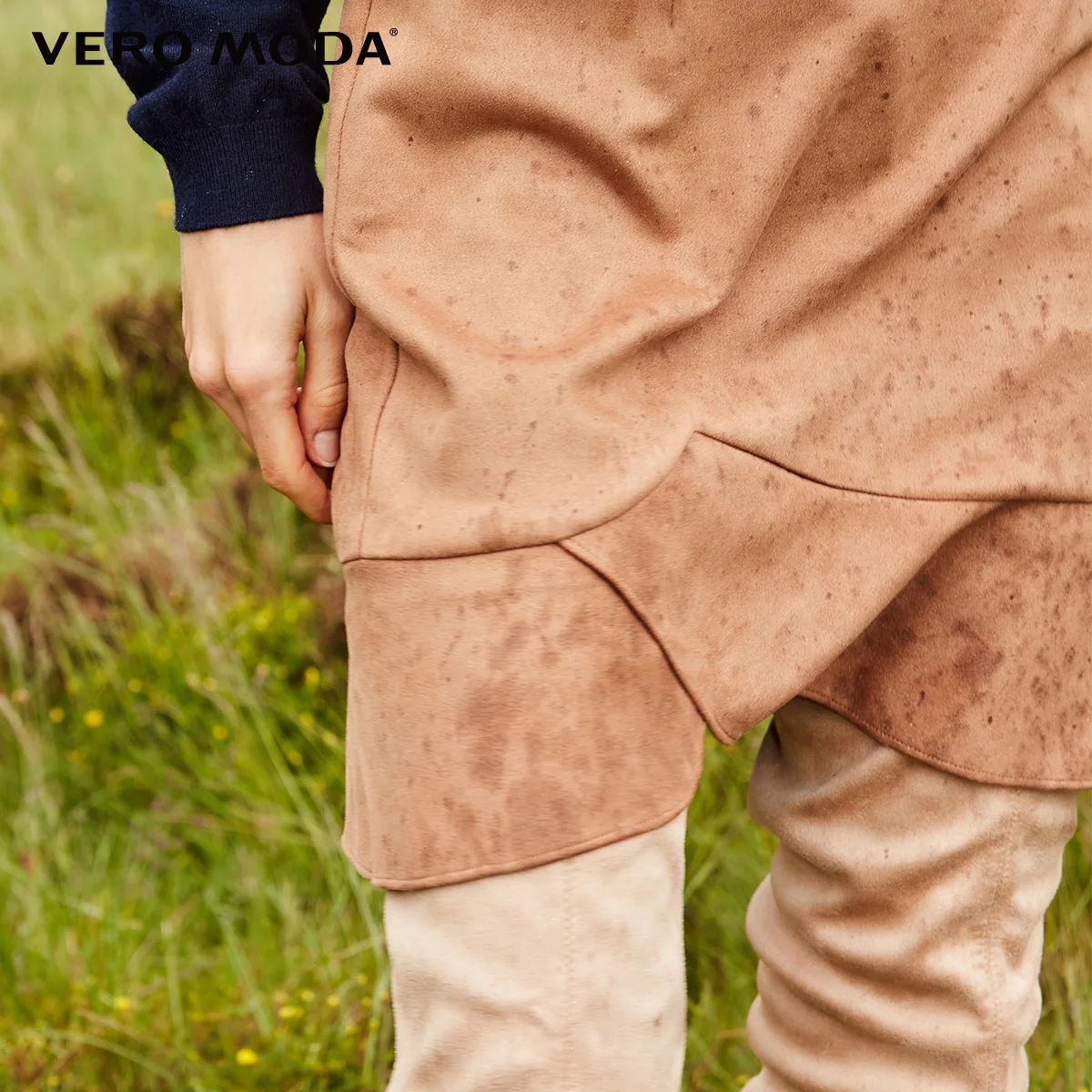 Vero Moda Женская лепестковая подол замшевая юбка средней длины | 31831G501