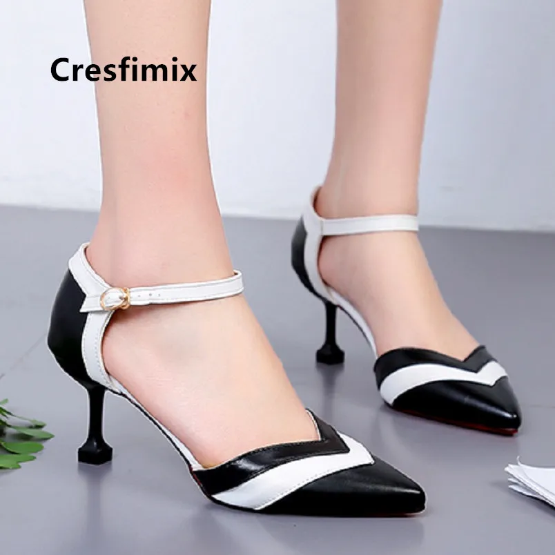 Cresfimix женские модные удобные черные туфли из искусственной кожи для офиса на
