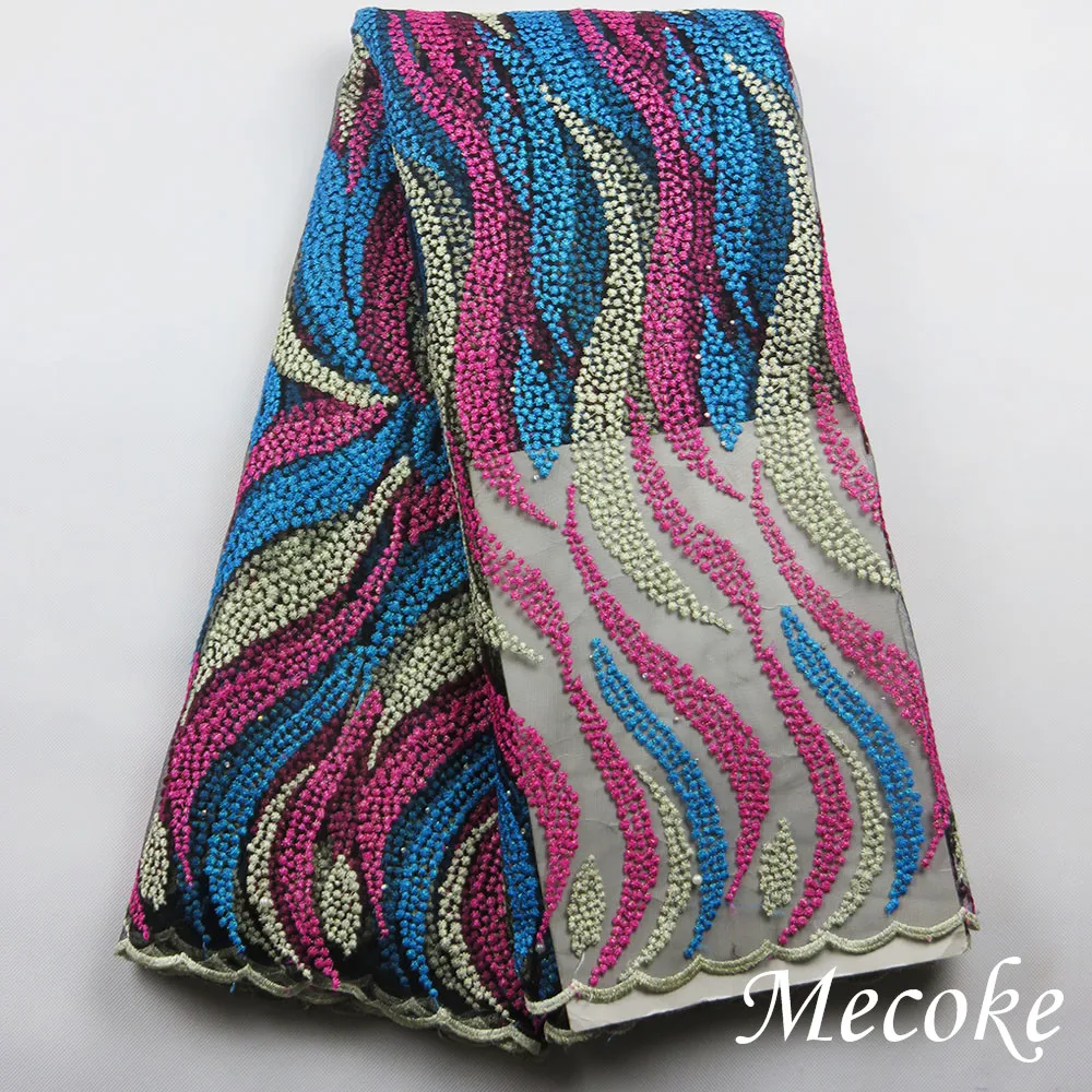 Высокое Качество Нигерии Кружевной Ткани С Бисером Африканский Французский