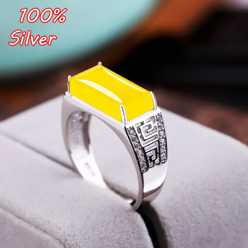 Квадратное кольцо из стерлингового серебра S925 пробы с цветным покрытием белое