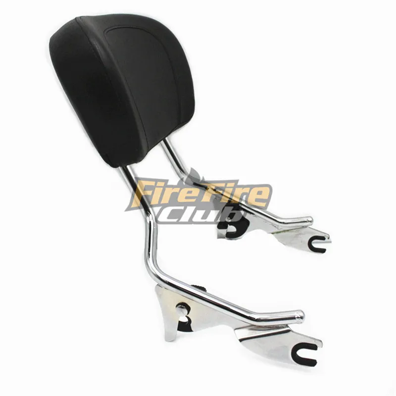 Черный Сисси Бар пассажира съемная спинка w/Pad для Harley Touring Road Street Glide FLHR FLHX FLHT FLTR 2009