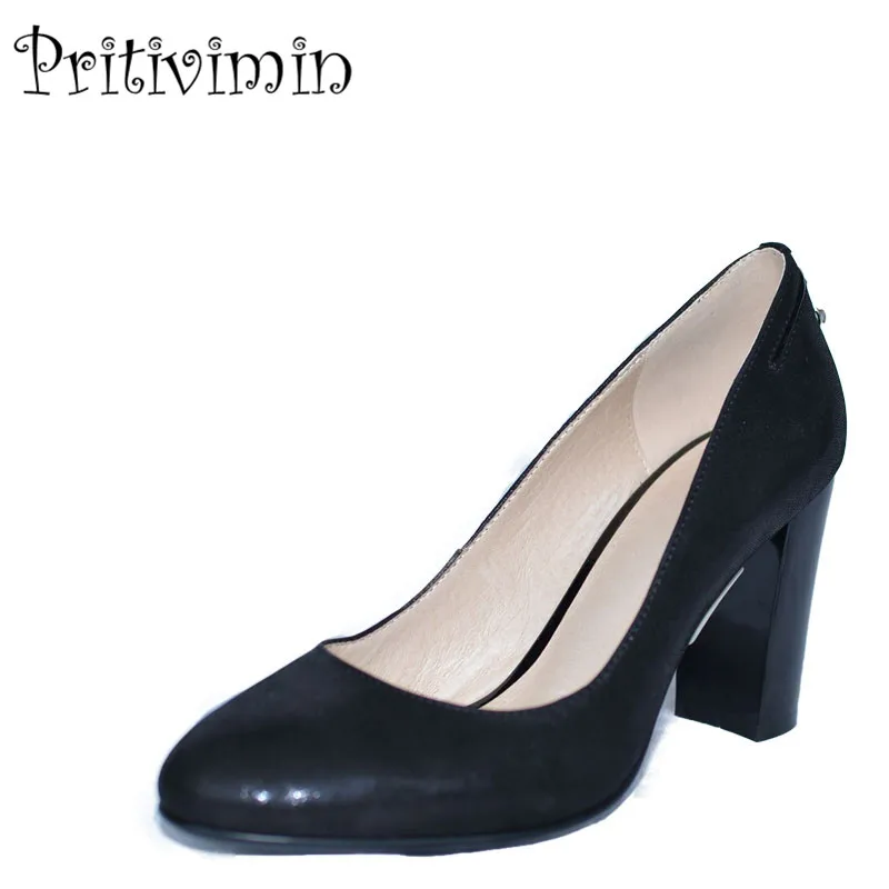 

2018 ladies black pointed toe high heel handmade shoes women sheepskin leather heels girls fashion designer pumps PritiviminFN12