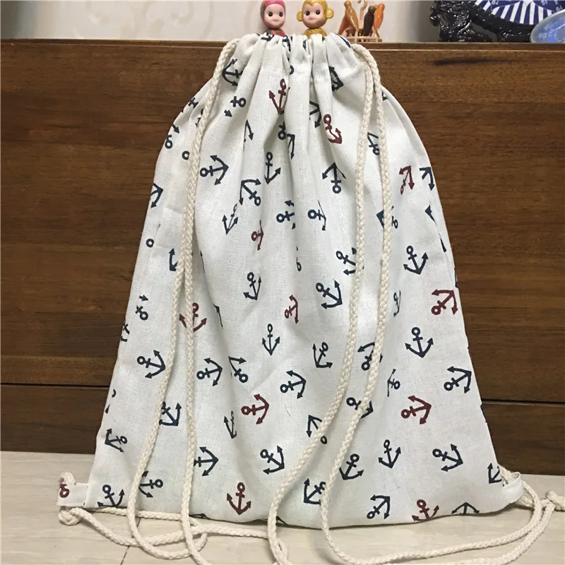 YILE дорожный рюкзак из хлопка и льна на шнурке сумка для обуви маленький якорь 417