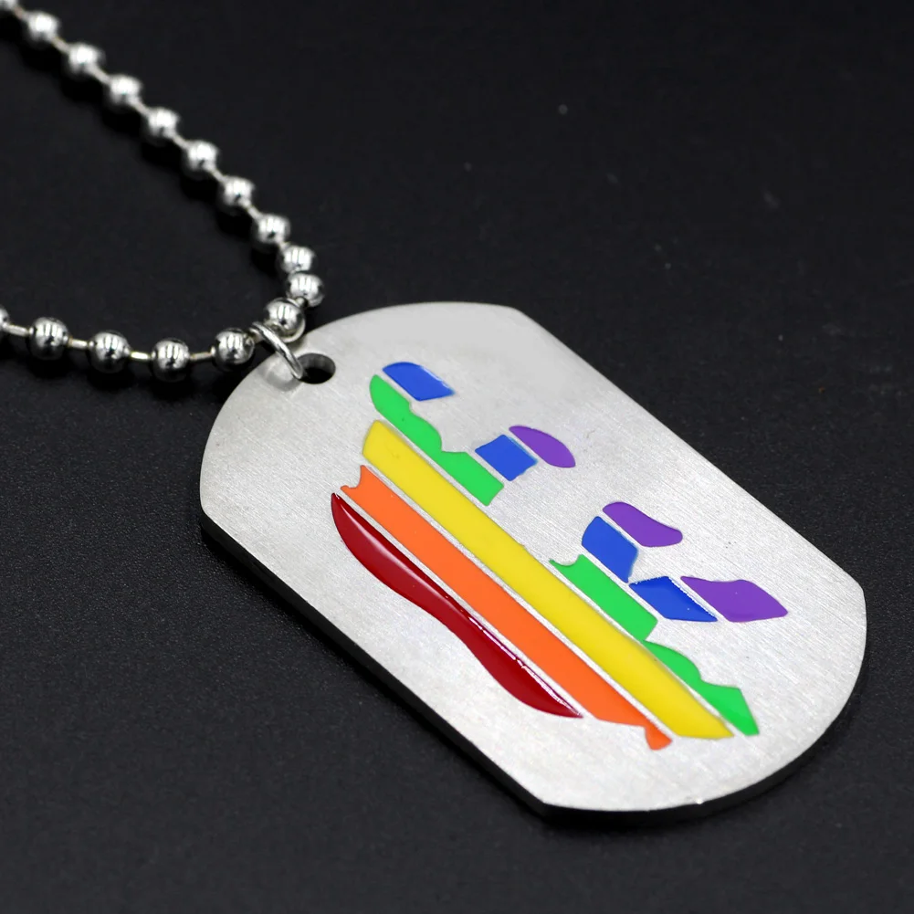 Медвежонок гордыня Радуга собака тег мужская ожерелье | Украшения и аксессуары