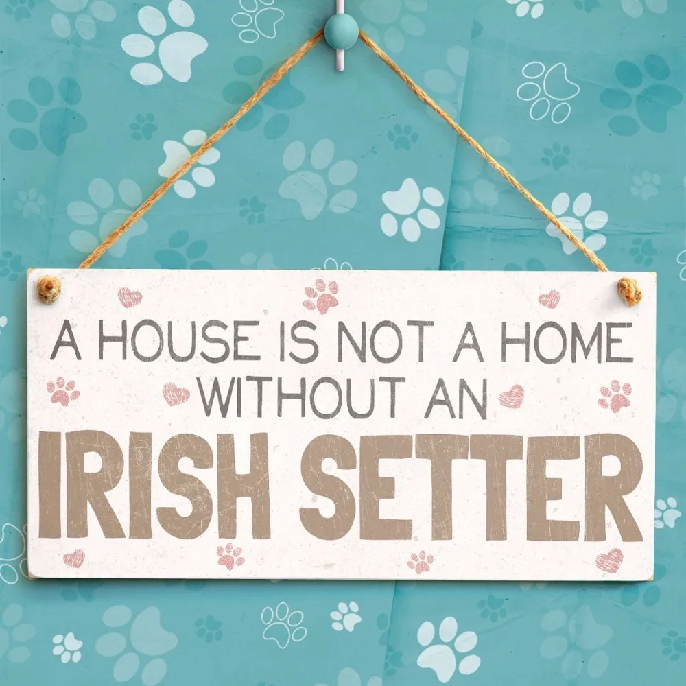 Meijiafei A House Is Not Home Without An Irish Setter - Cute Dog Sign / Plaque 10&quotx5&quot | Дом и сад
