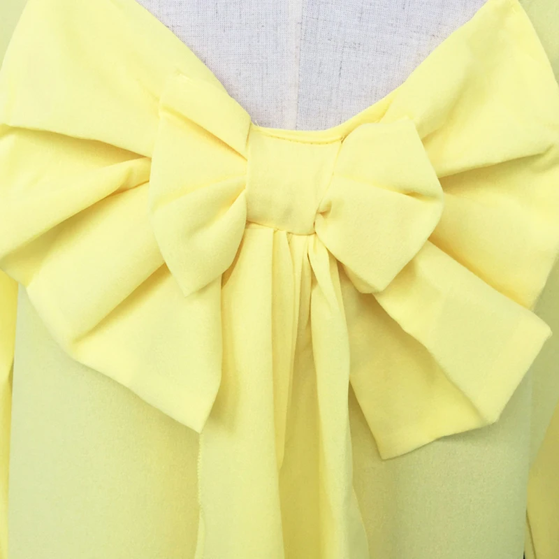 

Chiffon Kimono Blusas Feminina Sexy Backless Bow Women Blouses Casual Blusa Plus Size Camisas Mujer 2/4Sleeve Women Tops