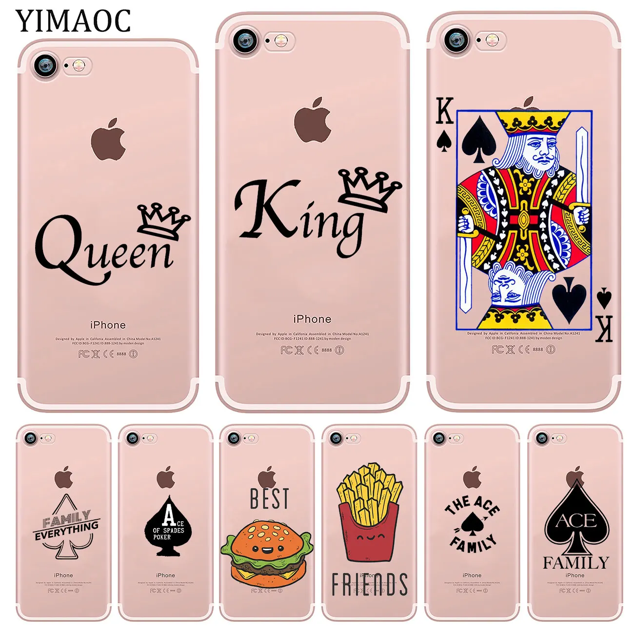 Мягкий силиконовый чехол для телефона YIMAOC ace family poker Best Friends iPhone XR X XS 11 Pro Max 5 5S SE 6 6S 7