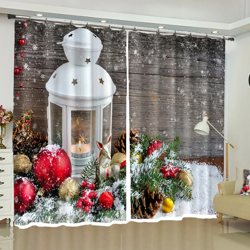 

Christmas Fabric Backdrop Curtains Blackout Living Room Kids Bedroom Window French Door Office Wall Home Decorations