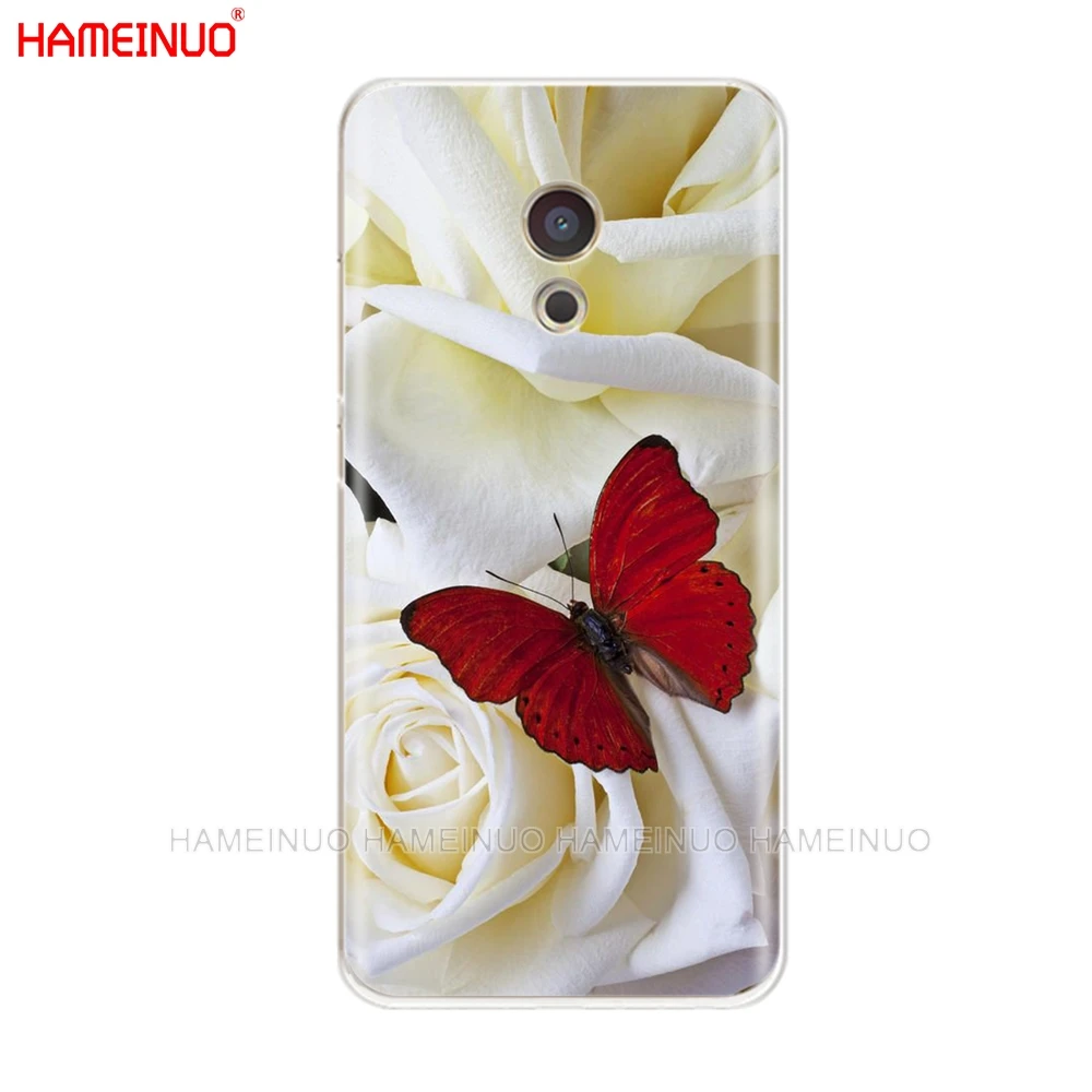 90921 HAMEINUO бабочка на белой розы цветок крышка чехол для телефона для Meizu M6 M5 M5S M2 M3 M3S MX4 MX5 MX6 PRO 6 5 U10 U20 note plus - Цвет: 90921