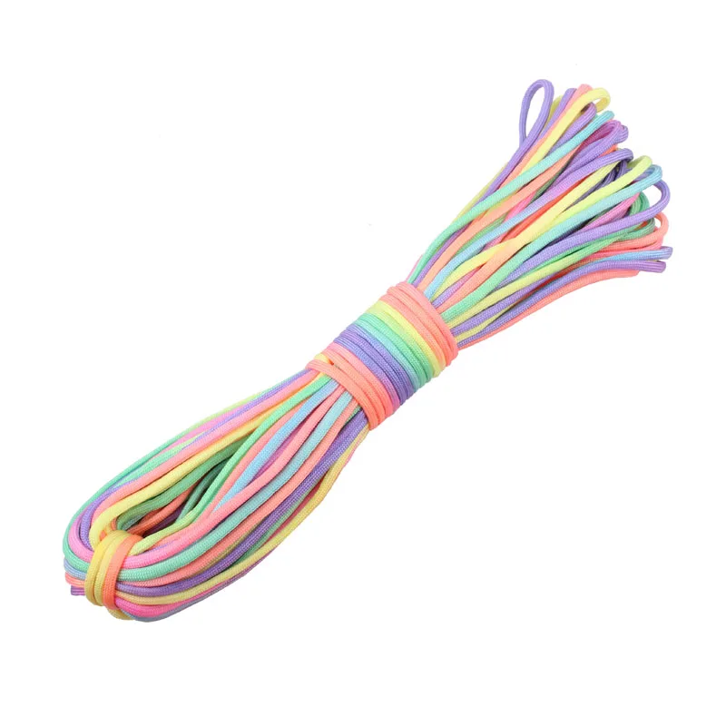 GEGEDA Rainbow Paracord 550 Parachute Cord Lanyard outdoor nylon paracord 7Strand 100FT Climbing Camping survival | Спорт и