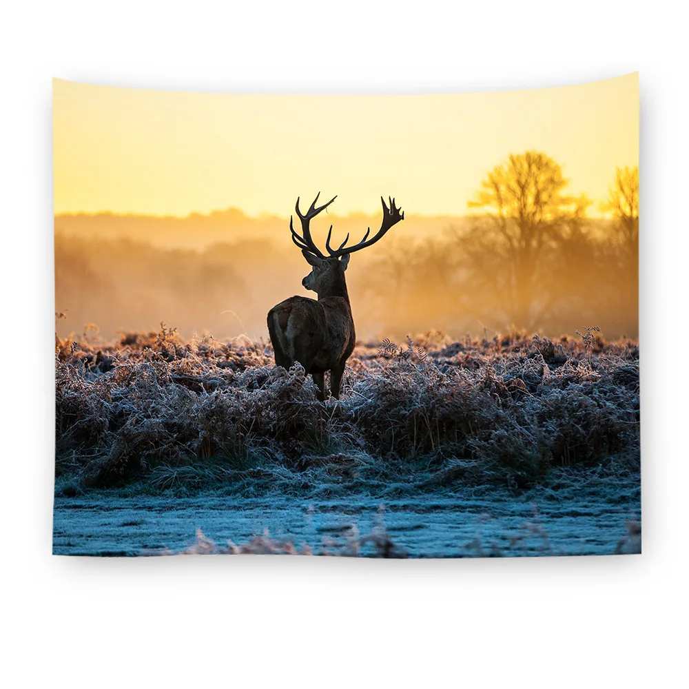 Милое лось лес ЖИВОПИСНЫЕ ГОБЕЛЕНЫ с узором прямоугольник настенный гобелен