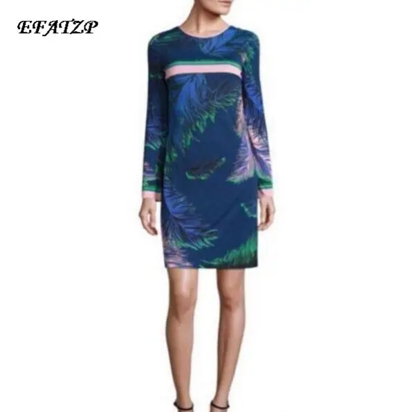 Женское платье с длинным рукавом дизайнерское шелковое из стрейчевого трикотажа