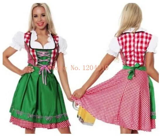 Плюс размер 2XL пива Октоберфест горничная девка костюм Пособия по немецкому