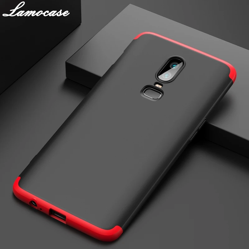Lamocase Case for Oneplus 6 360 Full Protection Shockproof Matte Comfortable Feel Hard PC 3 In 1 oneplus6 Cover Free Glass |