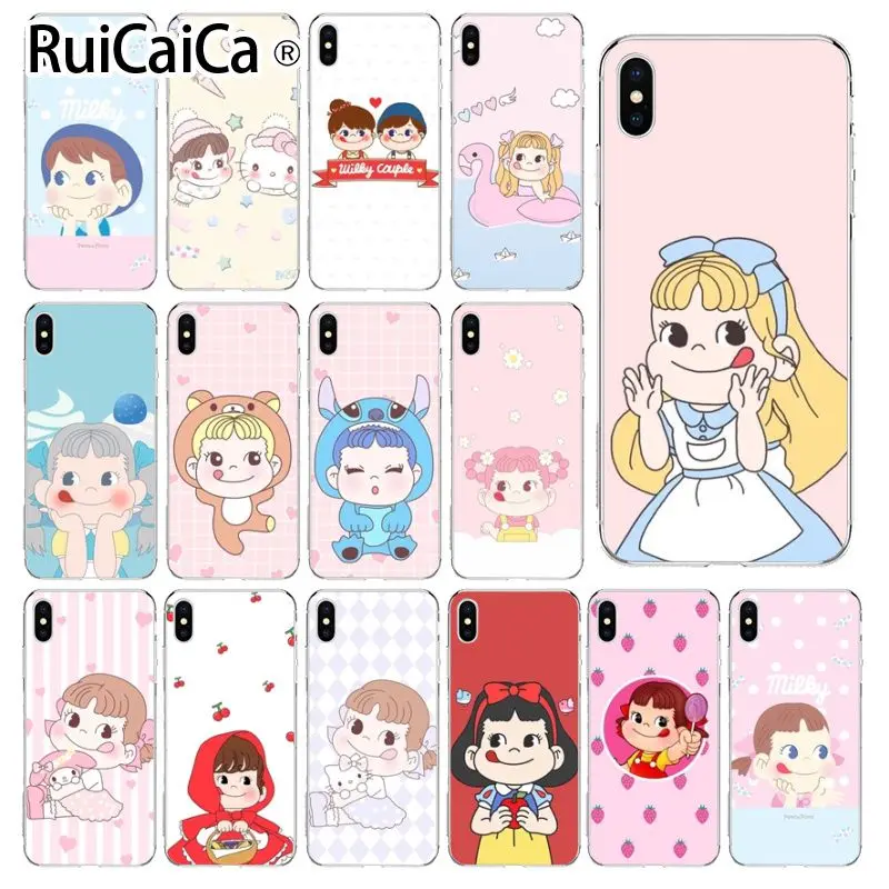 Чехол Ruicaica Cute Peko Milky girl для мобильного телефона Apple iPhone 8 7 6 S Plus X XS MAX 5 5S SE