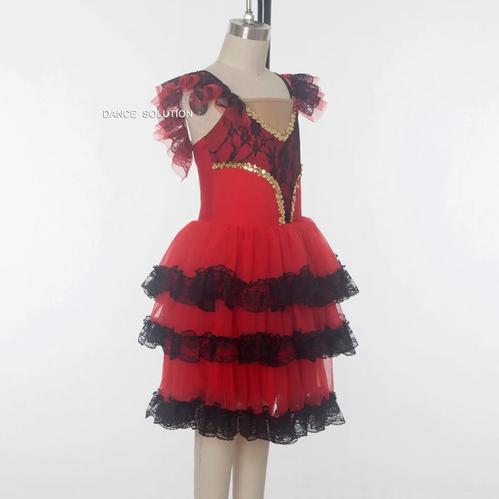 Красная фотоюбка с кружевными блестками и 3 слойной тюлевой юбкой балетное