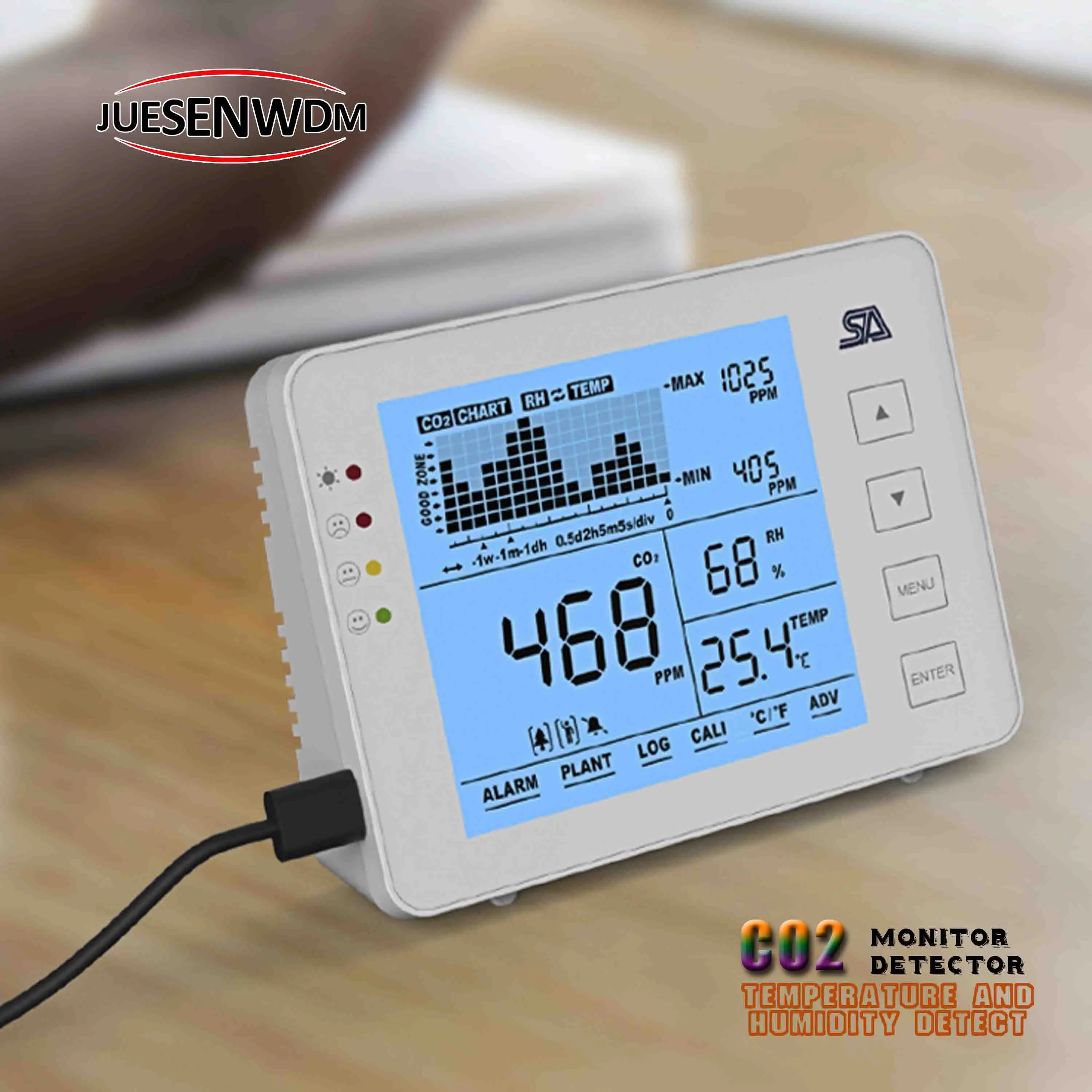 

5v USB measurement ndir co2 sensor module monitor detector Temperature Humidity for greenhouses,home,hotel,factories