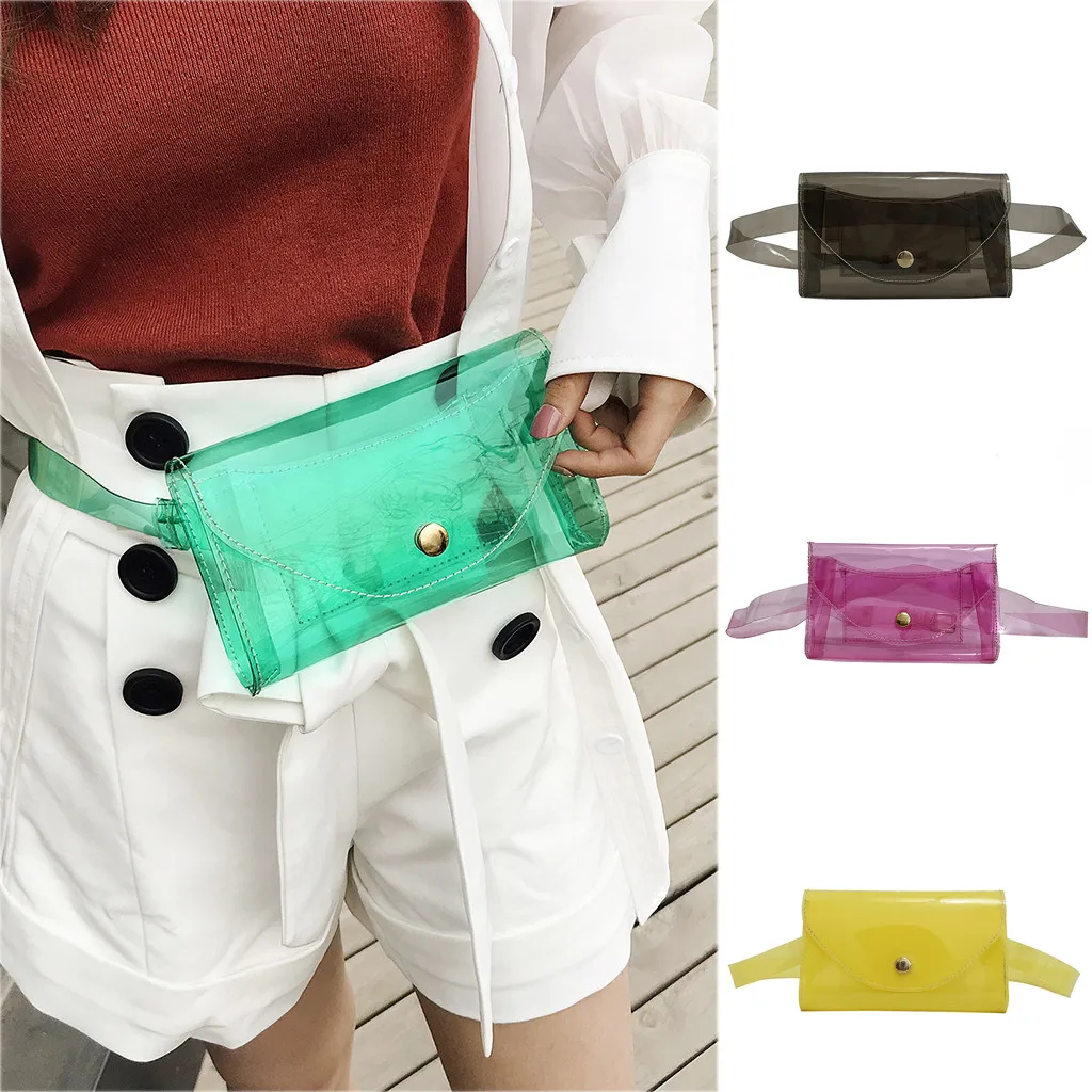 

Woman Bag Pin Buckle Belt Transparent Crossbody Simple Fashion Waist fanny packs money belt women's heuptas dames sac banane