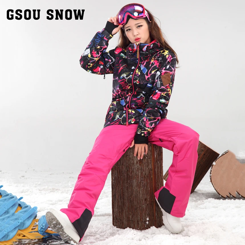 Gsou Snow single board ski suit female South Korean waterproof breathable wear resistant thermal jacket | Спорт и развлечения