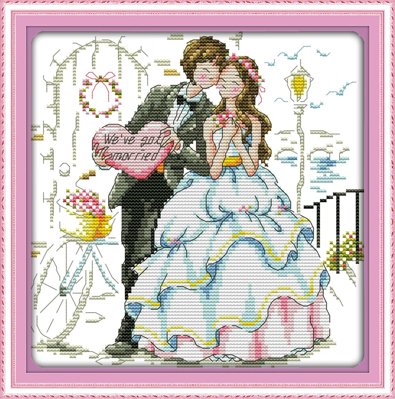 Joy Sunday Счастливая свадьба вышивка крестиком CT14CT наборы для вышивки оптовая