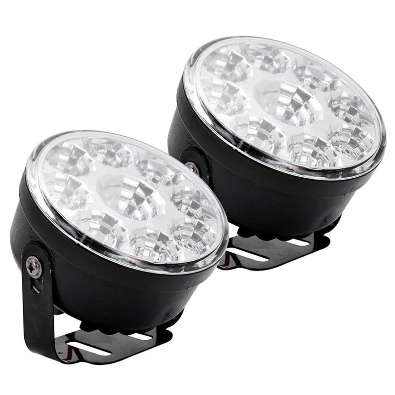 2 шт. 9LED DRL Круглый автомобильный противотуманный фонарь для вождения дневные ходовые огни головной светильник белый