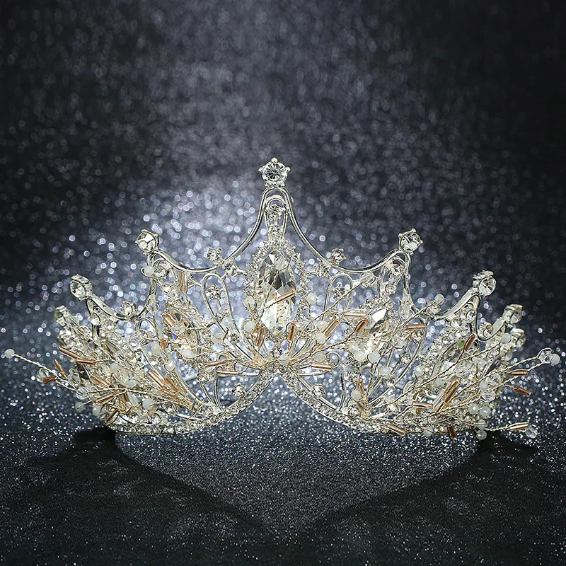 Rosebridalpark класса люкс queen короны с украшением в виде кристаллов свадебная тиара барочная головная повязка Свадебные аксессуары диадема ювелирные украшения для волос в виде орнамента b313