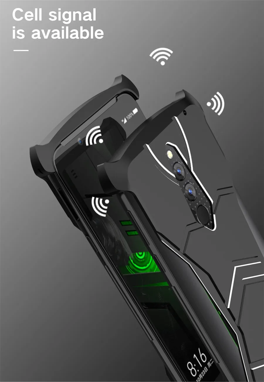 Для Xiaomi Черная Акула Helo чехол R-JUST пантера магнитный Алюминий Металл для Xiaomi Blackshark Helo Чехол ударопрочный чехол