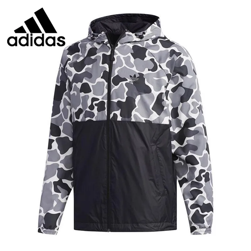 Мужская спортивная куртка с капюшоном Adidas GRAPHICS REV WB оригинальная для бега новое