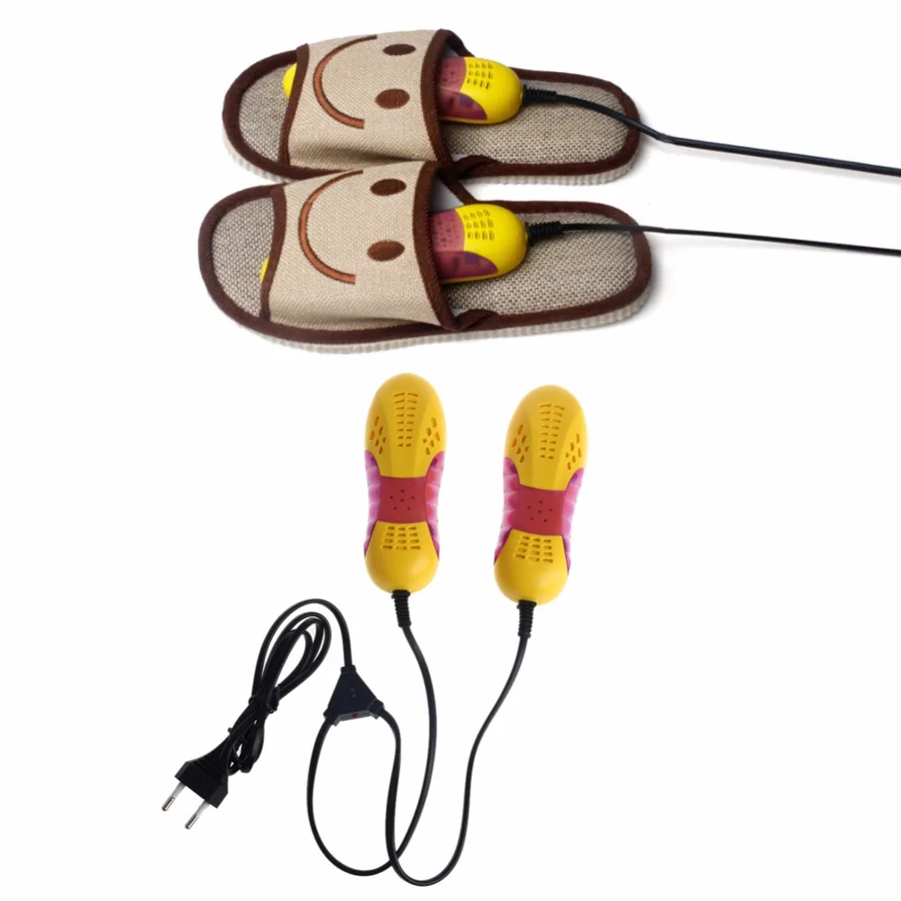

New Yellow 220V 10W EU Plug Racing Car Shape Light Voilet Shoe Dryer Odor Deodorant Heater For Shoes Boot Heater