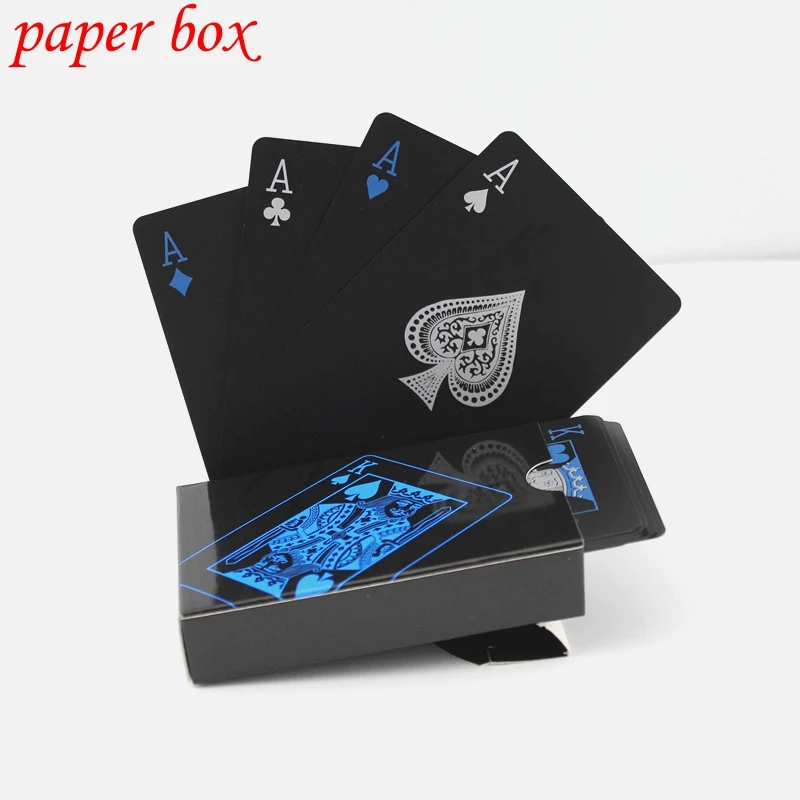 Paper Box Обновленная металлическая коробка пластик ПВХ Черный покер водонепроницаемый игральные карты Новинка Высокое качество коллекция подарок Прочный прочность покер - Цвет: Paper Box