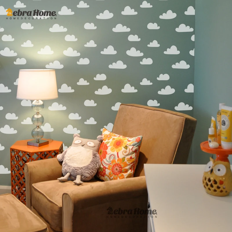 Настенные наклейки сделай сам в виде белого облака детская комната спальни