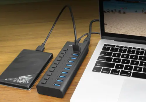 10 портовый USB разветвитель Acasis 3 0 с блоком питания многоинтерфейсный