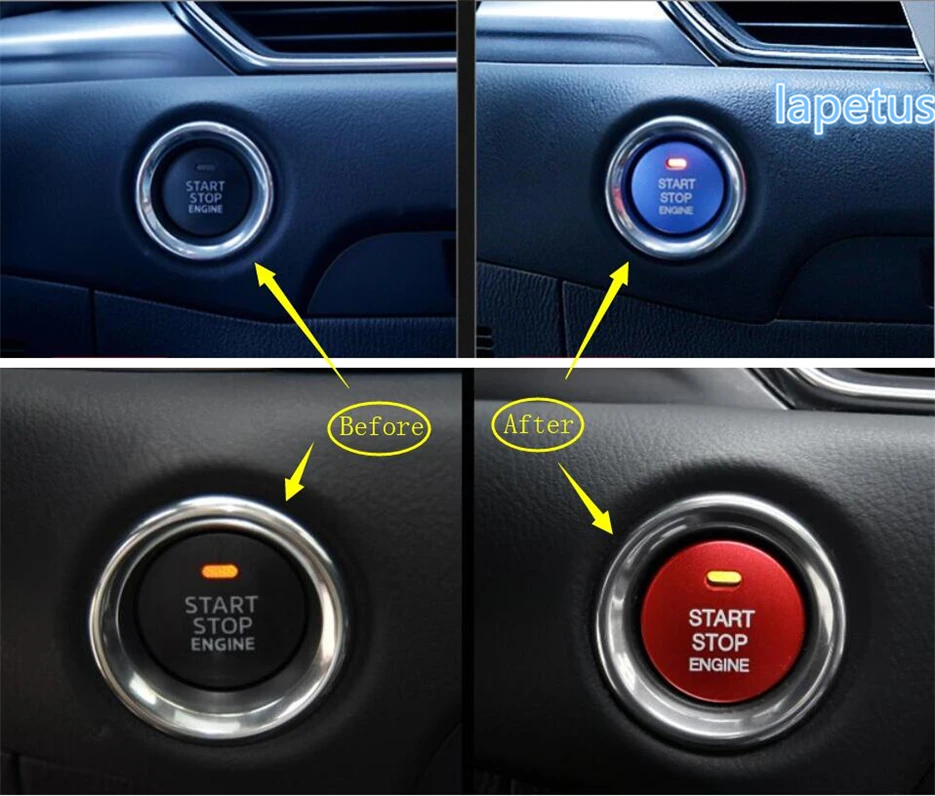 Lapetus Engine Start Stop Circle Keyless System Button Decoration Frame Cover Trim For Mazda 6 Sedan &amp Wagon 2016 2017 | Автомобили и