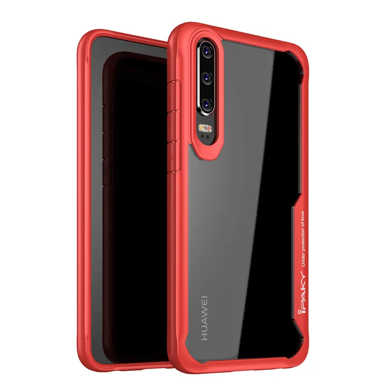 Red Для huawei P30 Чехол iPaky P30 Pro Чехол Силиконовый акриловый Гибридный Корпус противоударный Прозрачный чехол для huawei P30 Pro Чехол - Цвет: Red