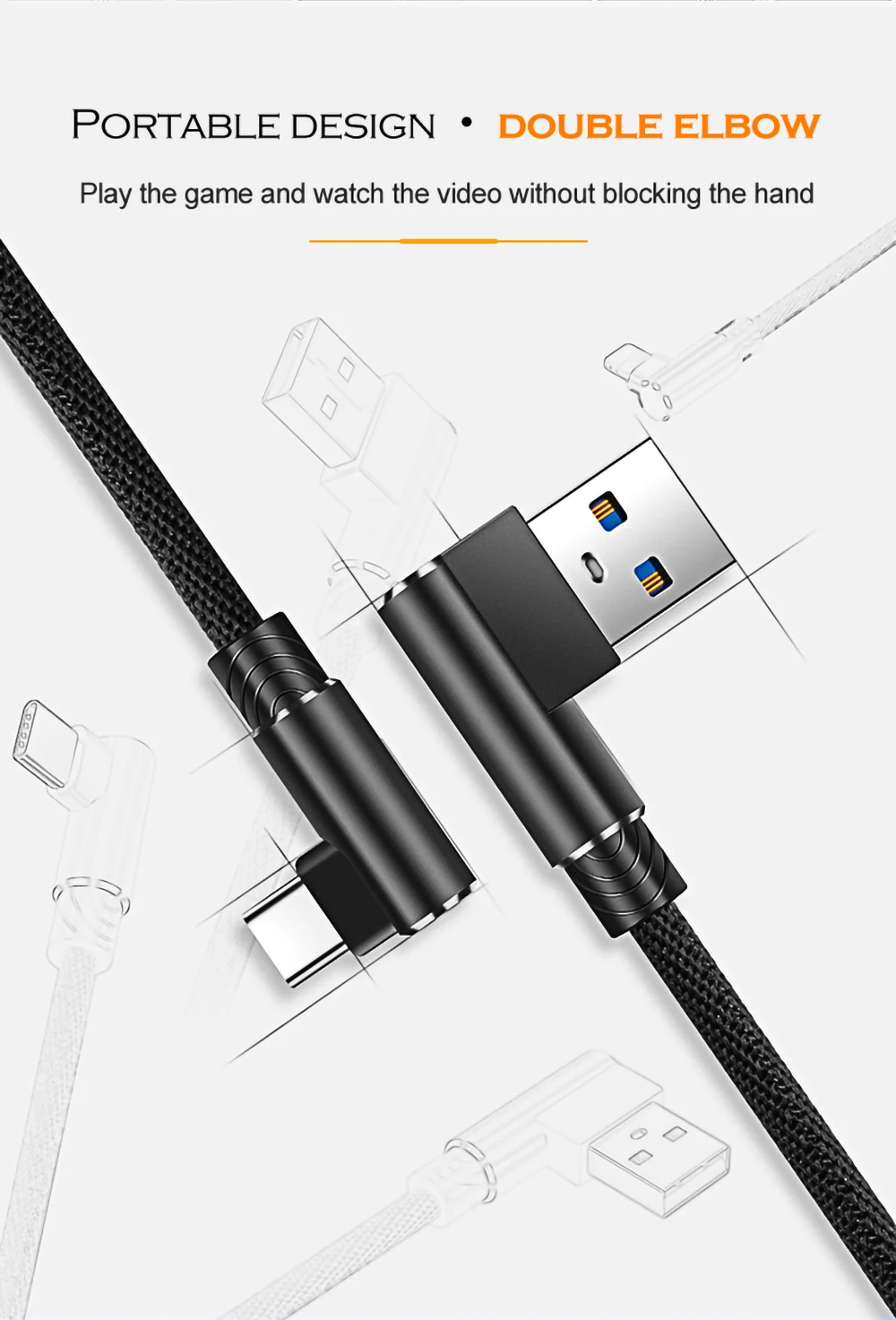 Кабель USB type C, 90 градусов, зарядный кабель для samsung S9 S10 S8 2A, быстрое зарядное устройство, кабель для передачи данных для Xiaomi Mi 9 huawei P30 P20 Mate20