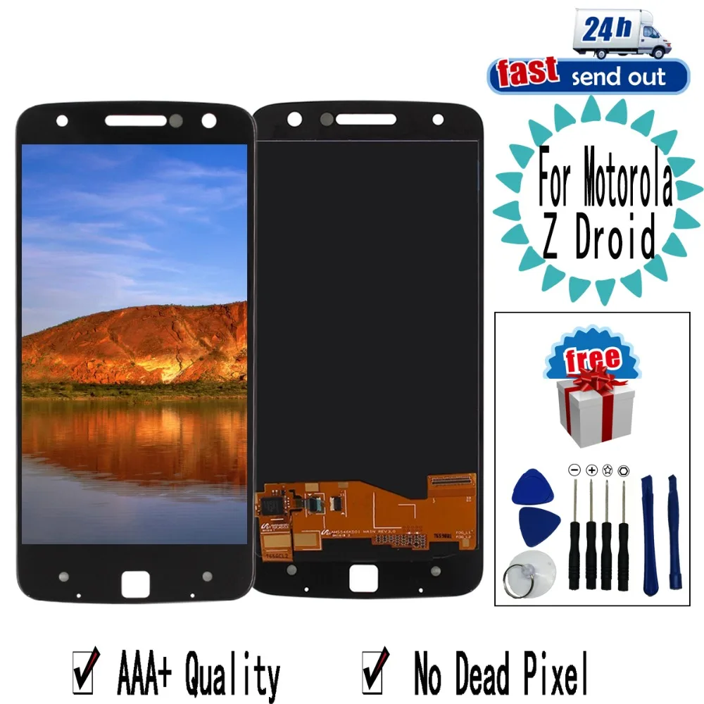 ЖК-дисплей для Motorola Moto Z Droid XT1650 ЖК-дисплей экран дигитайзер в сборе Замена для Moto Z Droid