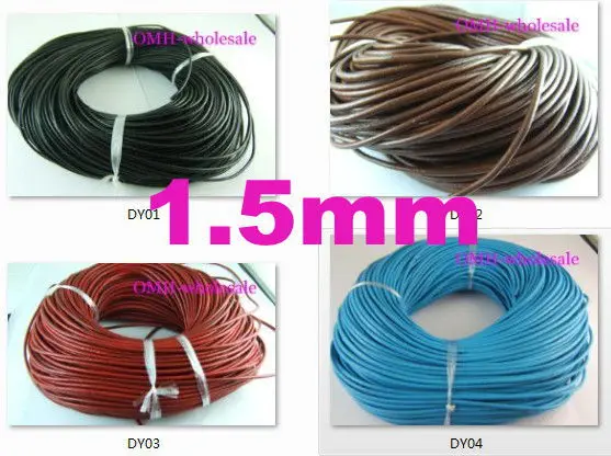 Оптовая продажа шнурок из натуральной кожи для ожерелья браслета без застежек 1 5