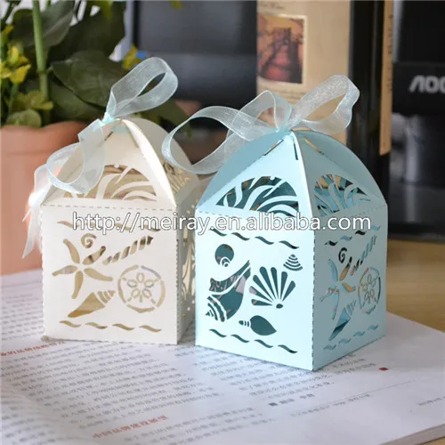 Красочная морская оболочка коробка для лазерной резки украшения пляжной