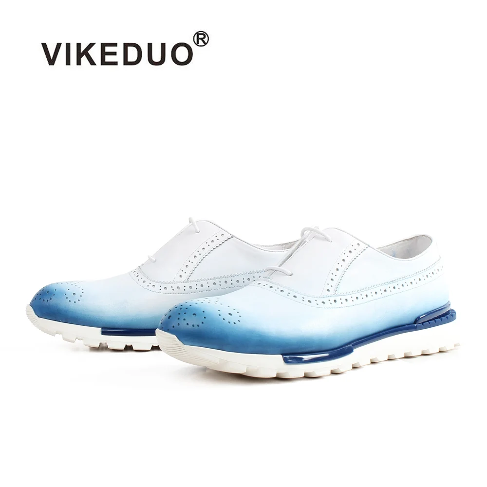 

VIKEDUO 2019 New Summer Sneakers For Men Casual Genuine Cow Leather Brogue Shoes Male Wedding Office Footwear Hot Zapatos Hombre