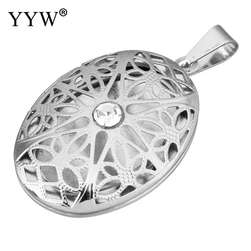 Винтажный серебристый ажурный Овальный цветочный узор YYW из нержавеющей стали